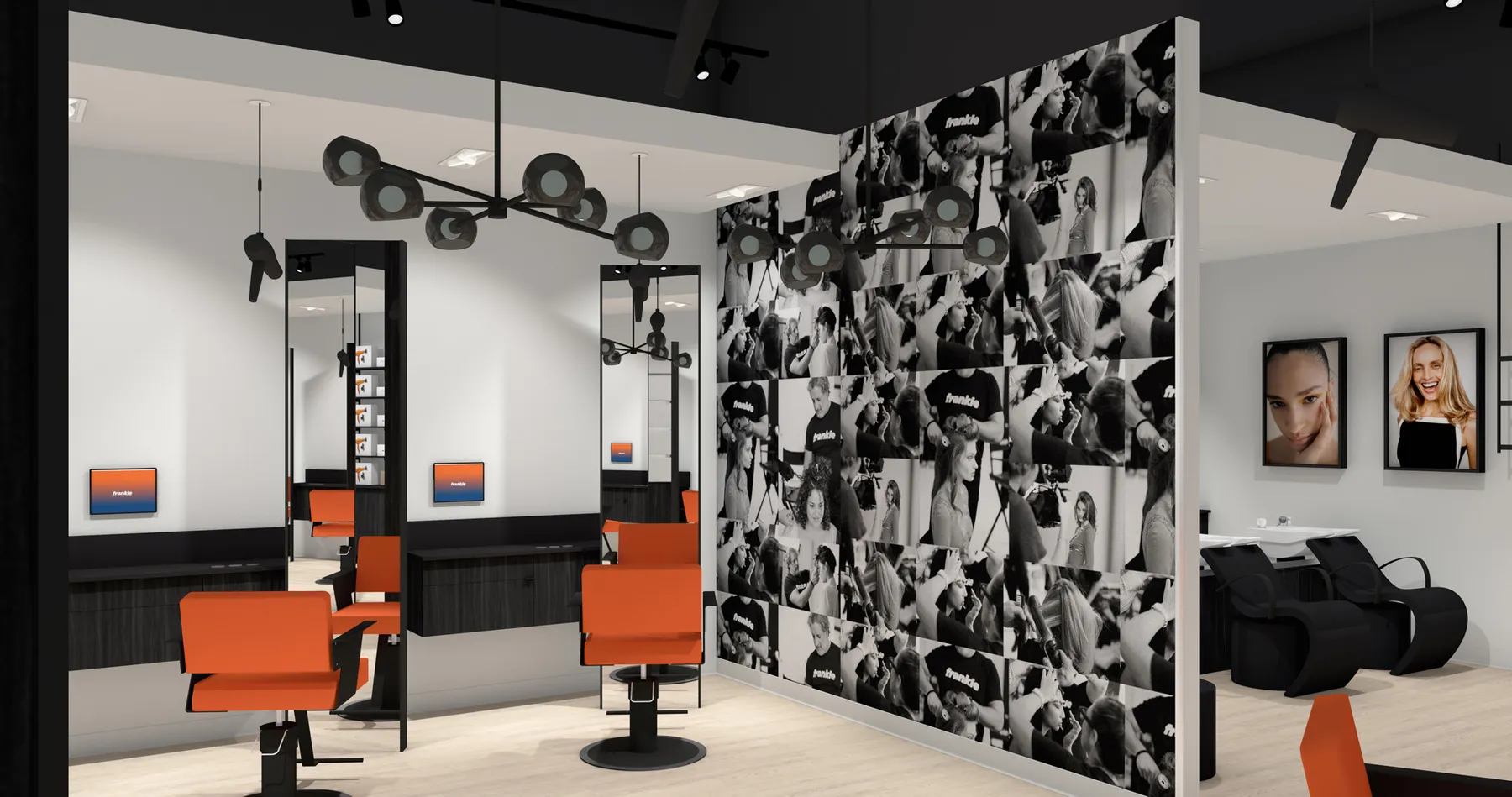 Design rendering of a finished Frankie salon floor